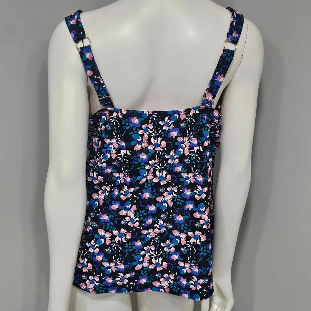 Raisins Curve Trendy Plus Size Tanzania Floral Tankini Top - Picture 4 of 8